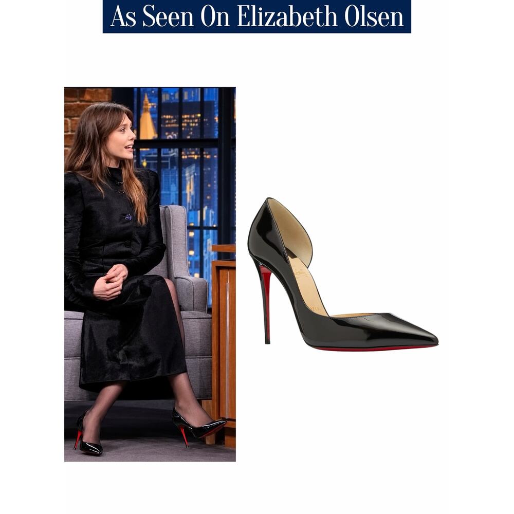 Christian Louboutin Iriza 100 Patent Leather d'Orsay Pump Black Size 39
